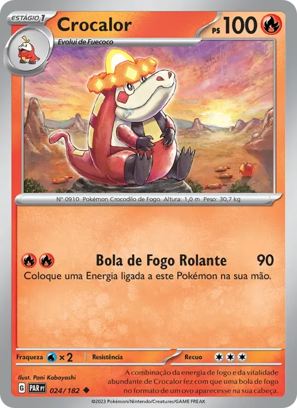 Crocalor — Fenda Paradoxal 24 Portuguese Pokémon card
