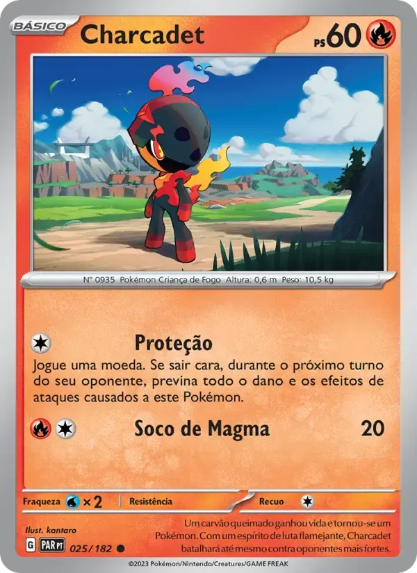 Charcadet — Fenda Paradoxal 25 Portuguese Pokémon card