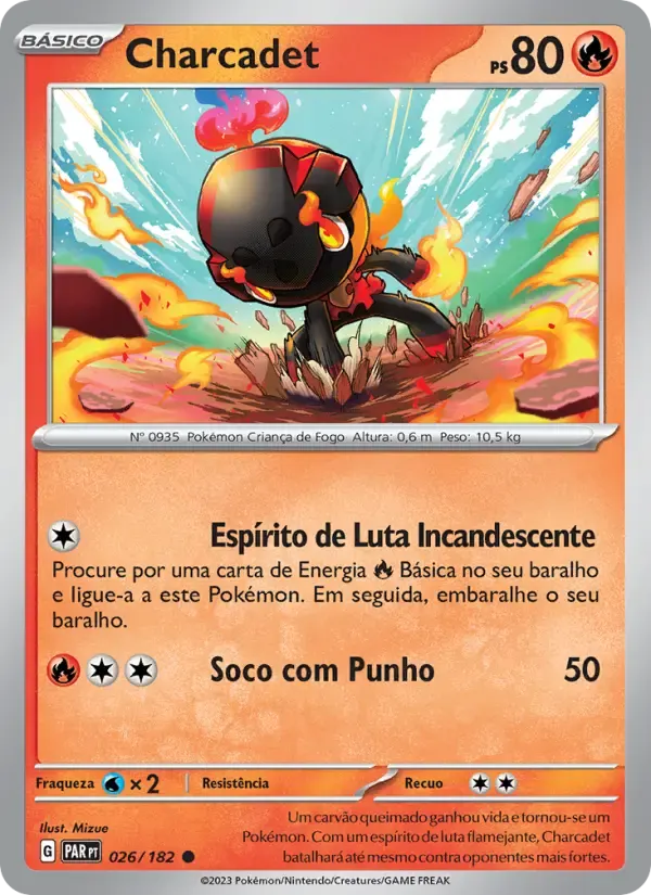 Charcadet — Fenda Paradoxal 26 Portuguese Pokémon card