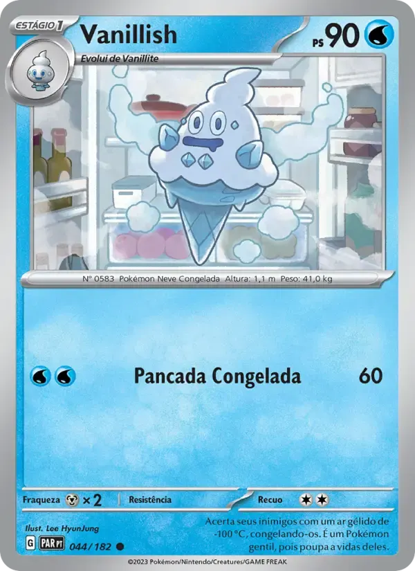 Vanillish — Fenda Paradoxal 44 Portuguese Pokémon card