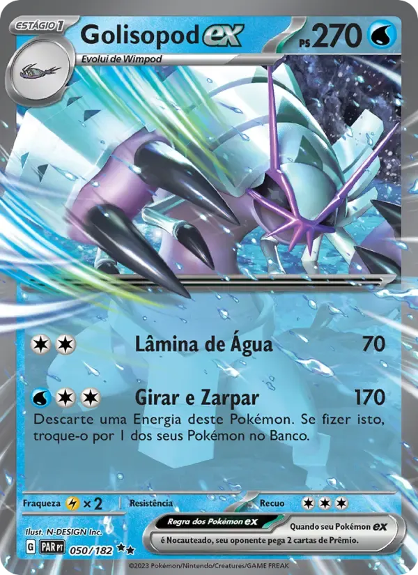 Golisopod ex — Fenda Paradoxal 50 Portuguese Pokémon card