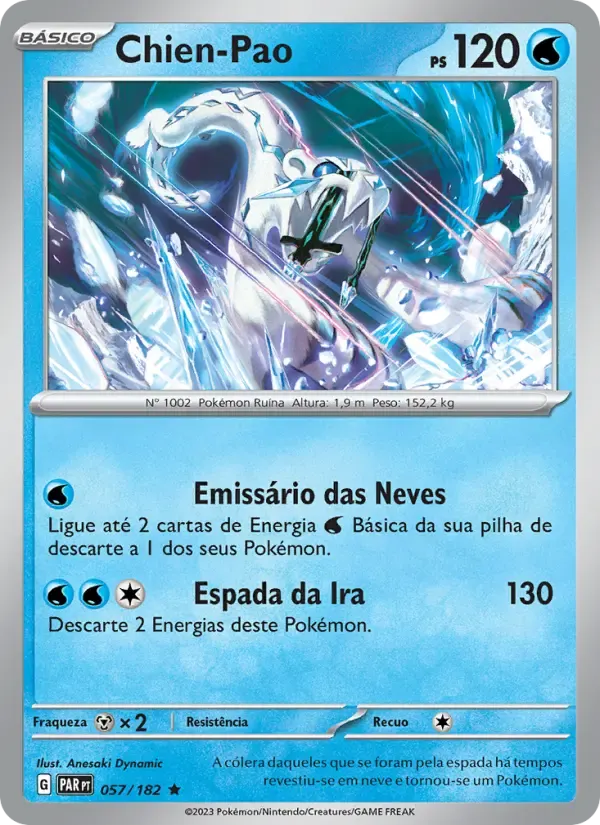 Chien-Pao — Fenda Paradoxal 57 Portuguese Pokémon card
