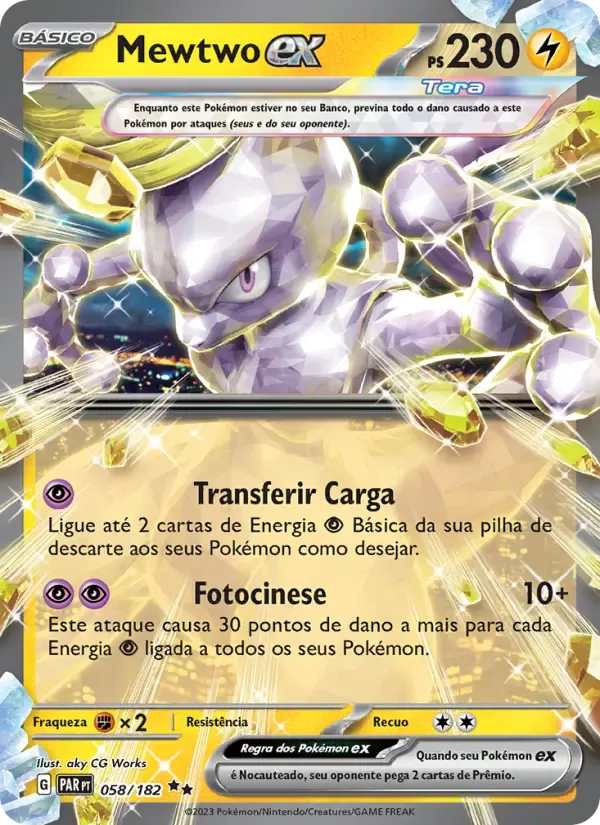 Mewtwo ex — Fenda Paradoxal 58 Portuguese Pokémon card