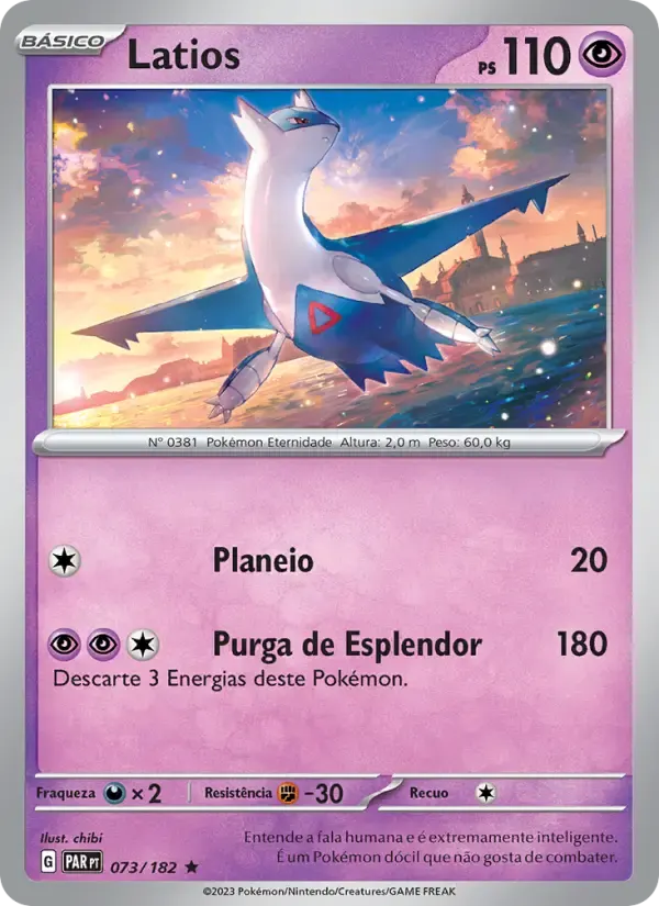 Latios — Fenda Paradoxal 73 Portuguese Pokémon card