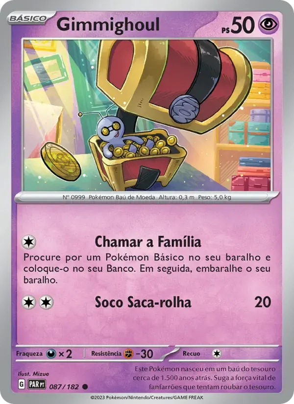 Gimmighoul — Fenda Paradoxal 87 Portuguese Pokémon card