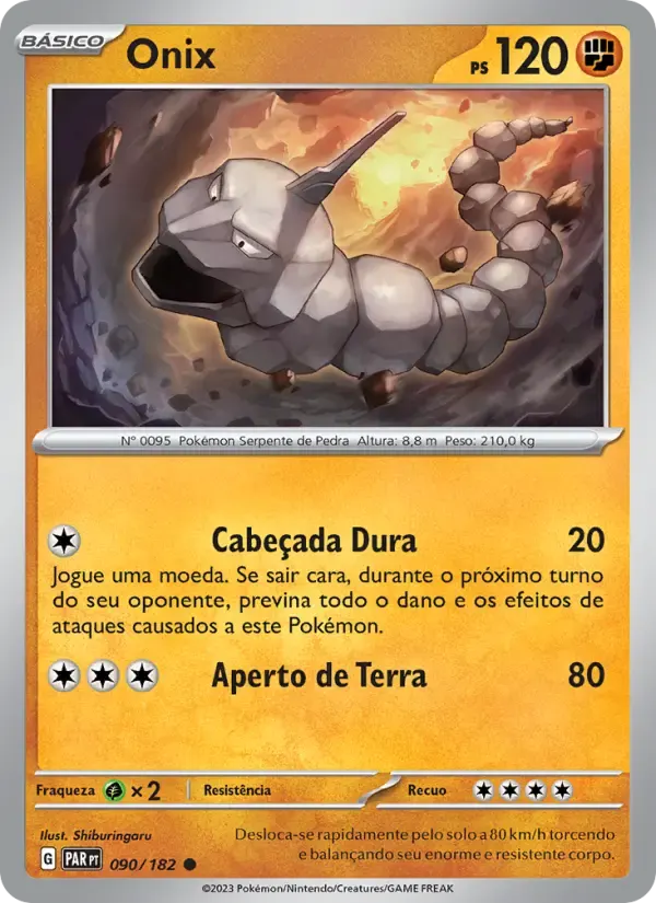 Onix — Fenda Paradoxal 90 Portuguese Pokémon card