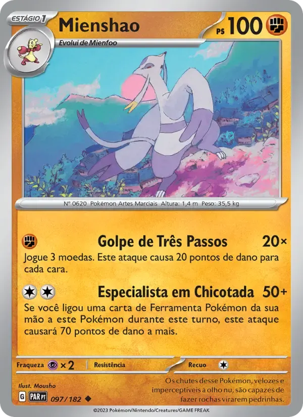 Mienshao — Fenda Paradoxal 97 Portuguese Pokémon card
