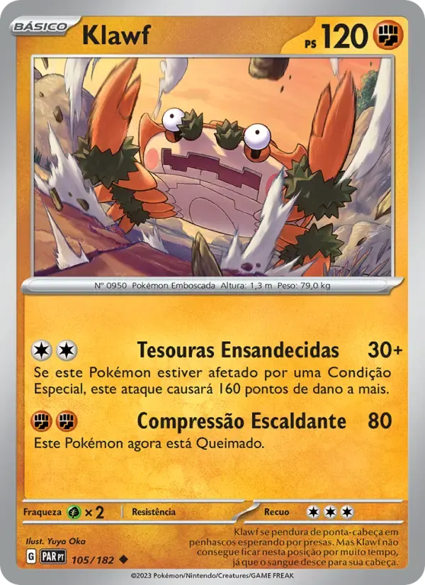 Klawf — Fenda Paradoxal 105 Portuguese Pokémon card