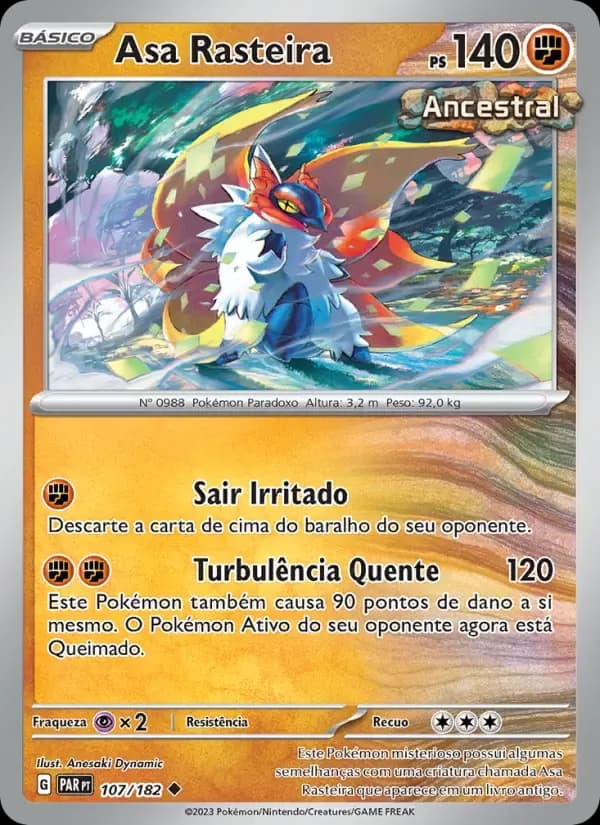 Asa Rasteira — Fenda Paradoxal 107 Portuguese Pokémon card