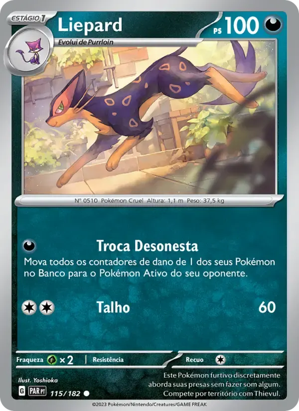 Liepard — Fenda Paradoxal 115 Portuguese Pokémon card