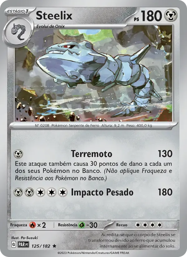 Steelix — Fenda Paradoxal 125 Portuguese Pokémon card