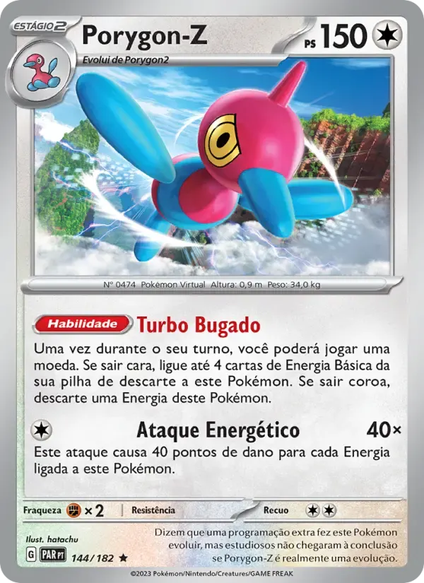 Porygon-Z — Fenda Paradoxal 144 Portuguese Pokémon card
