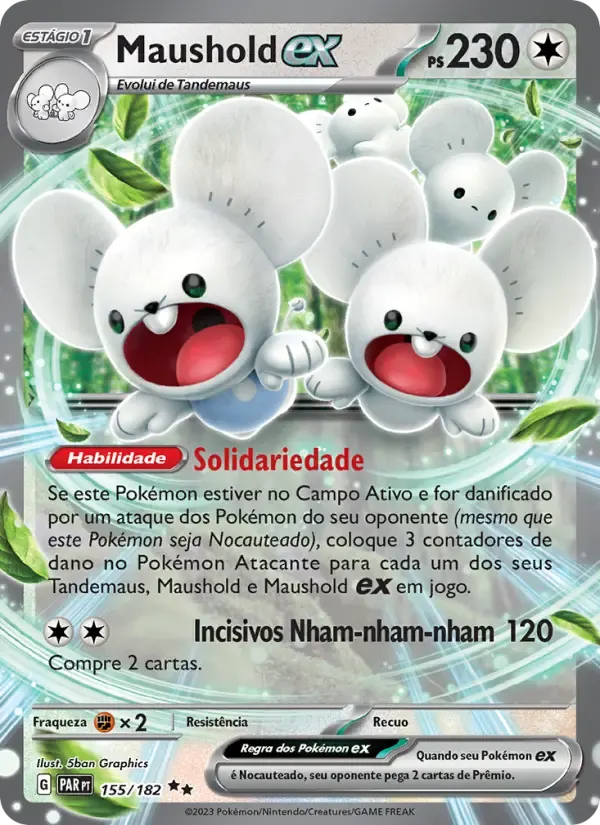 Maushold ex — Fenda Paradoxal 155 Portuguese Pokémon card