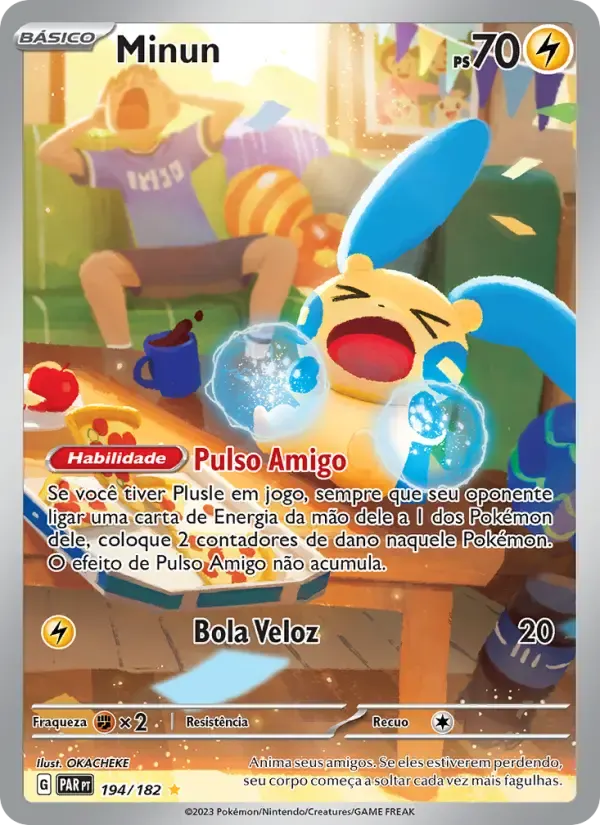 Minun — Fenda Paradoxal 194 Portuguese Pokémon card
