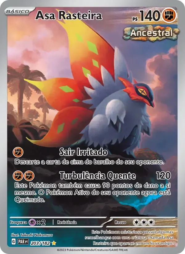 Asa Rasteira — Fenda Paradoxal 203 Portuguese Pokémon card