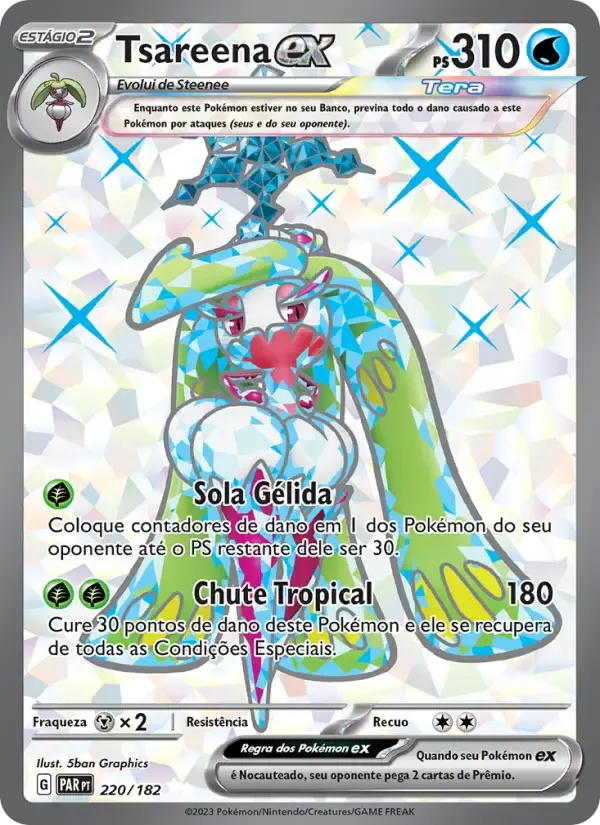 Tsareena ex — Fenda Paradoxal 220 Portuguese Pokémon card