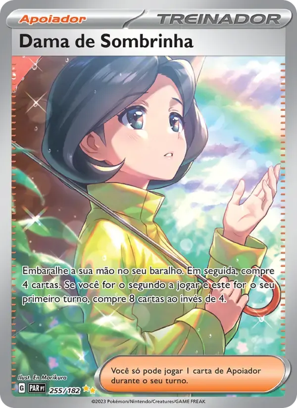 Dama de Sombrinha — Fenda Paradoxal 255 Portuguese Pokémon card