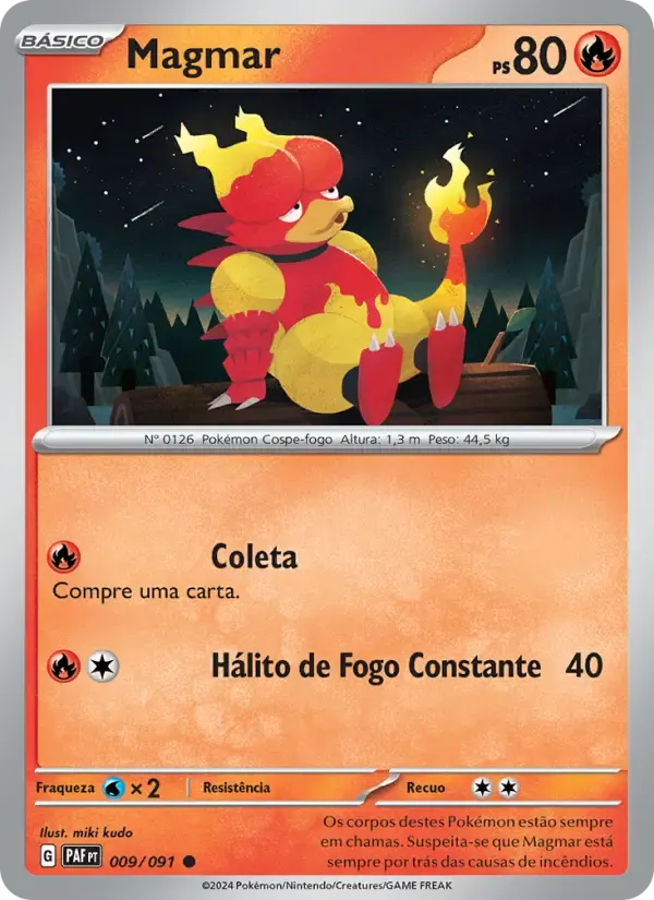 Magmar — Destinos de Paldea 9 Portuguese Pokémon card