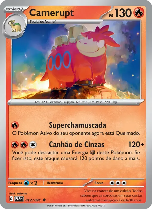 Camerupt — Destinos de Paldea 12 Portuguese Pokémon card