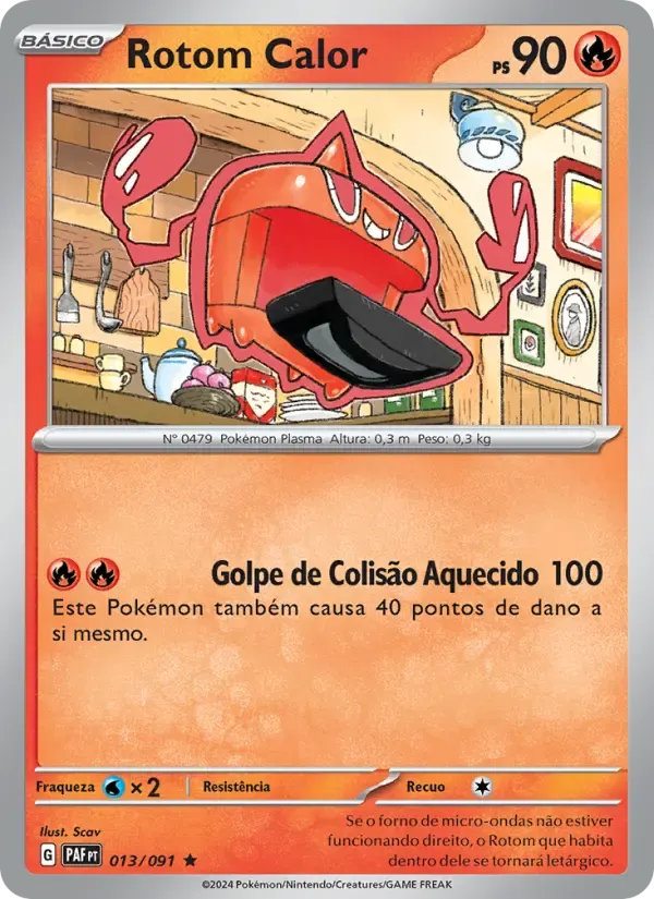 Rotom Calor — Destinos de Paldea 13 Portuguese Pokémon card