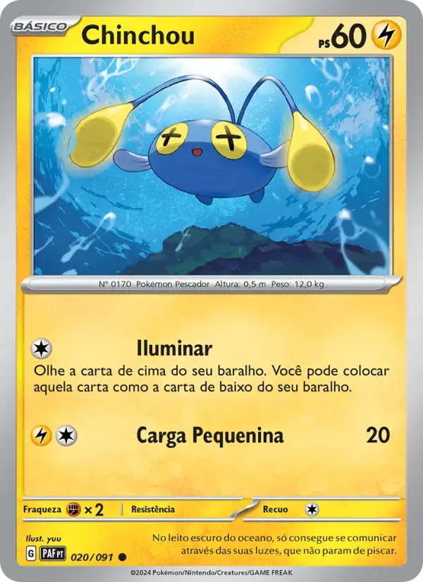 Chinchou — Destinos de Paldea 20 Portuguese Pokémon card