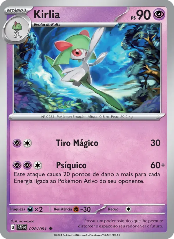 Kirlia — Destinos de Paldea 28 Portuguese Pokémon card