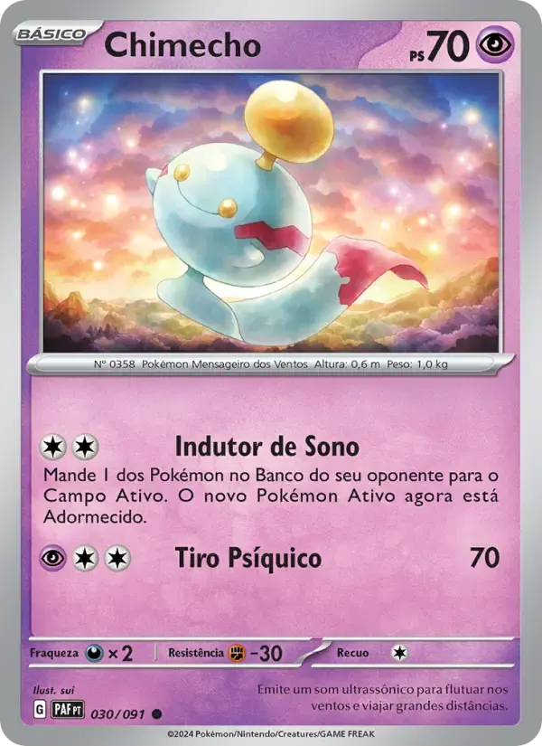 Chimecho — Destinos de Paldea 30 Portuguese Pokémon card