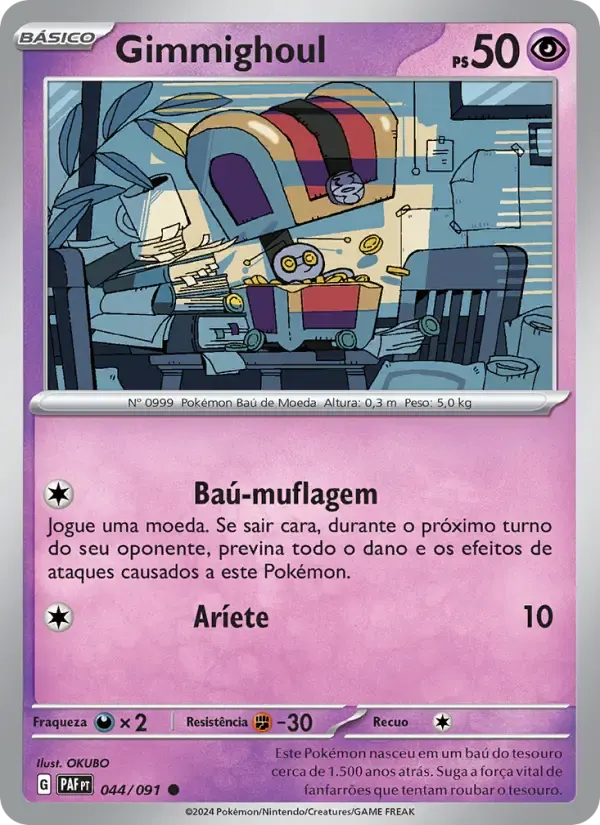 Gimmighoul — Destinos de Paldea 44 Portuguese Pokémon card