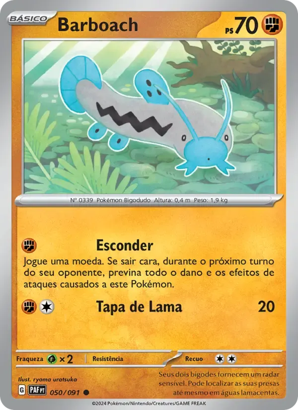 Barboach — Destinos de Paldea 50 Portuguese Pokémon card