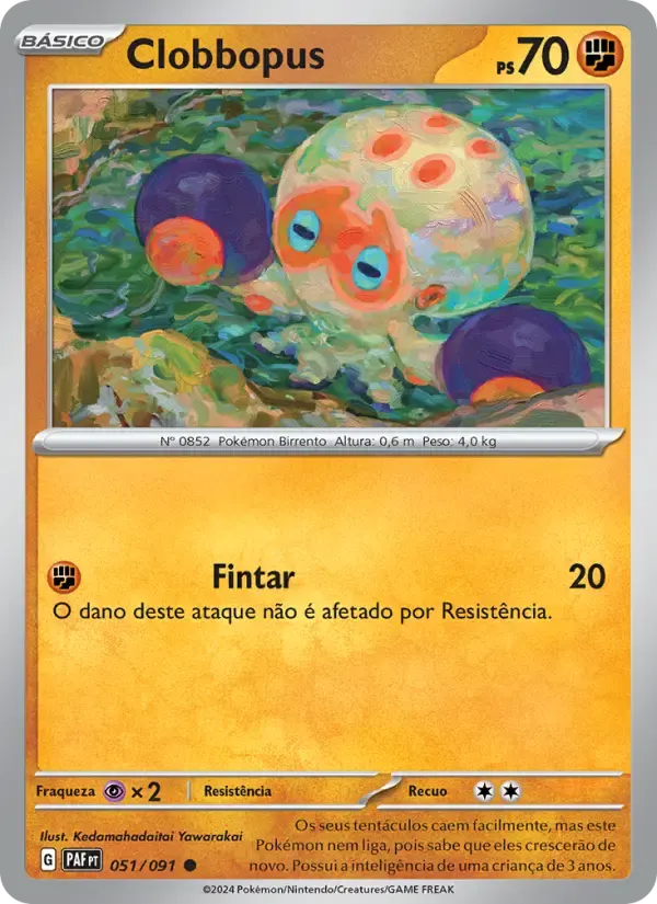 Clobbopus — Destinos de Paldea 51 Portuguese Pokémon card
