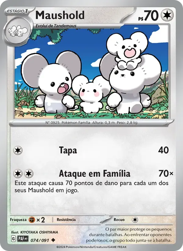 Maushold — Destinos de Paldea 74 Portuguese Pokémon card