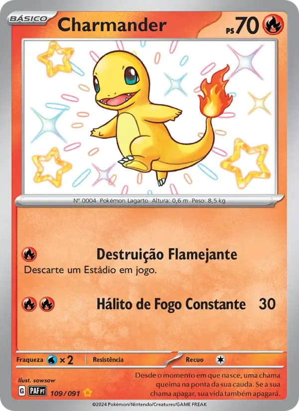 Charmander — Destinos de Paldea 109 Portuguese Pokémon card
