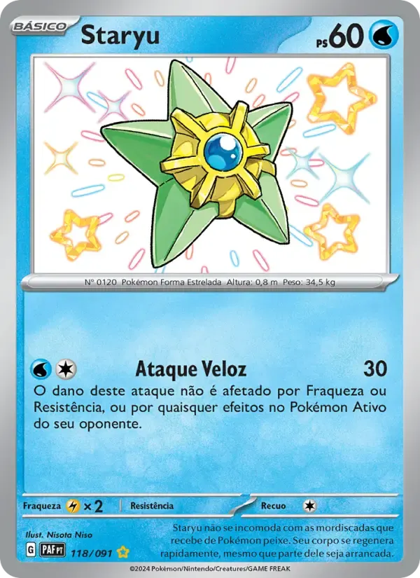 Staryu — Destinos de Paldea 118 Portuguese Pokémon card