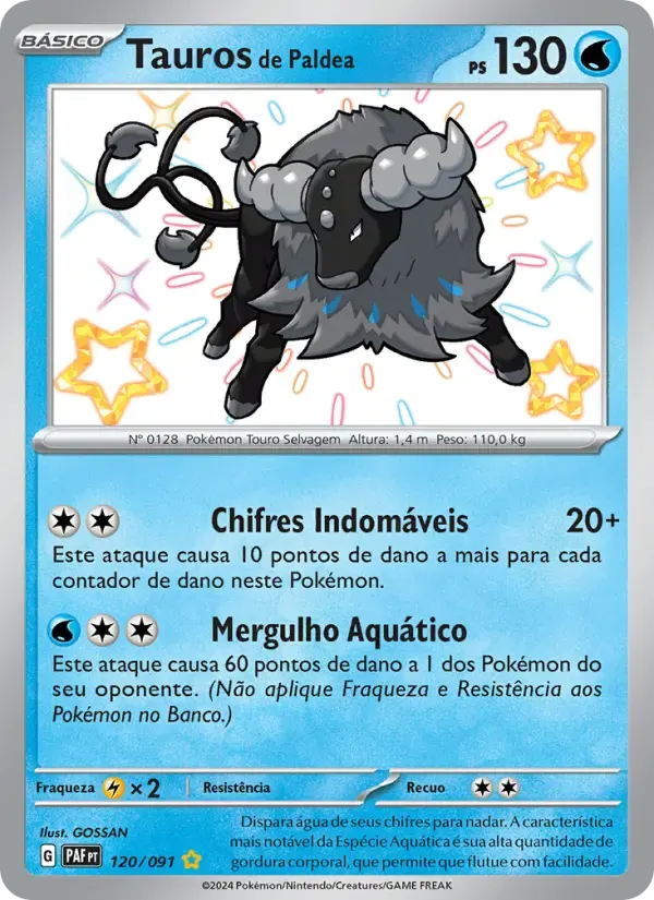Tauros de Paldea — Destinos de Paldea 120 Portuguese Pokémon card