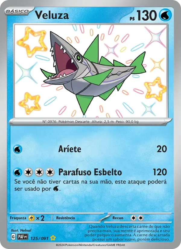 Veluza — Destinos de Paldea 125 Portuguese Pokémon card