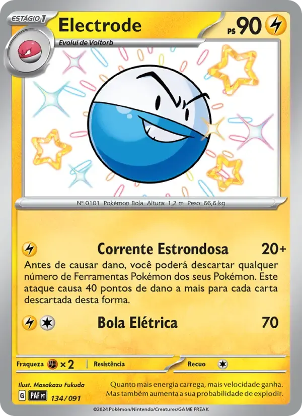 Electrode — Destinos de Paldea 134 Portuguese Pokémon card
