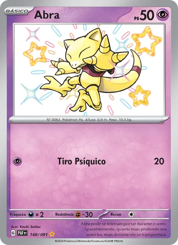 Abra — Destinos de Paldea 148 Portuguese Pokémon card