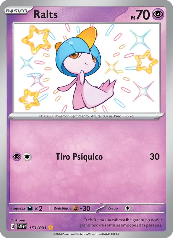 Ralts — Destinos de Paldea 153 Portuguese Pokémon card