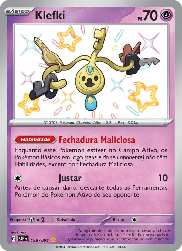 Klefki — Destinos de Paldea 159 Portuguese Pokémon card