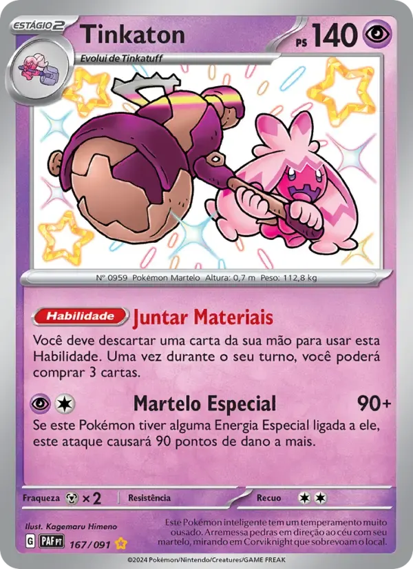 Tinkaton — Destinos de Paldea 167 Portuguese Pokémon card