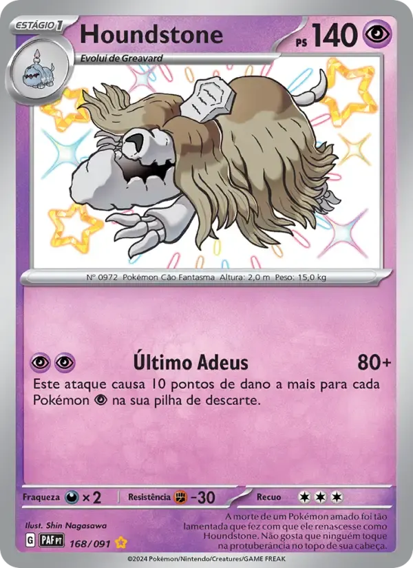 Houndstone — Destinos de Paldea 168 Portuguese Pokémon card