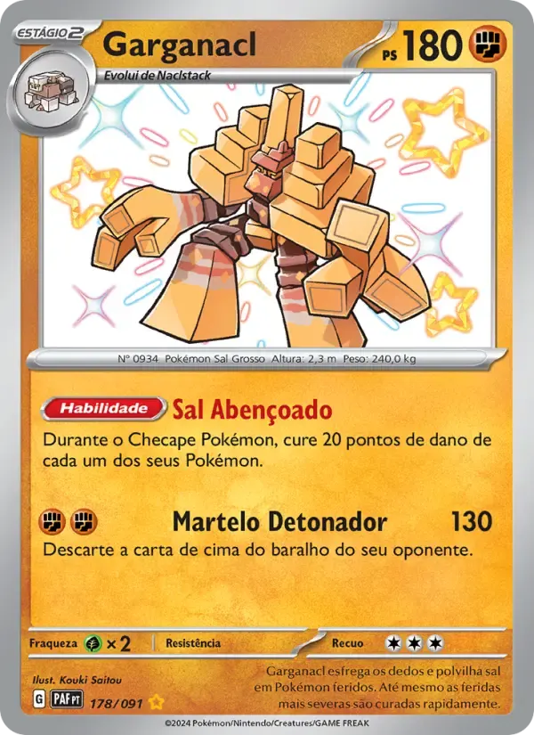 Garganacl — Destinos de Paldea 178 Portuguese Pokémon card
