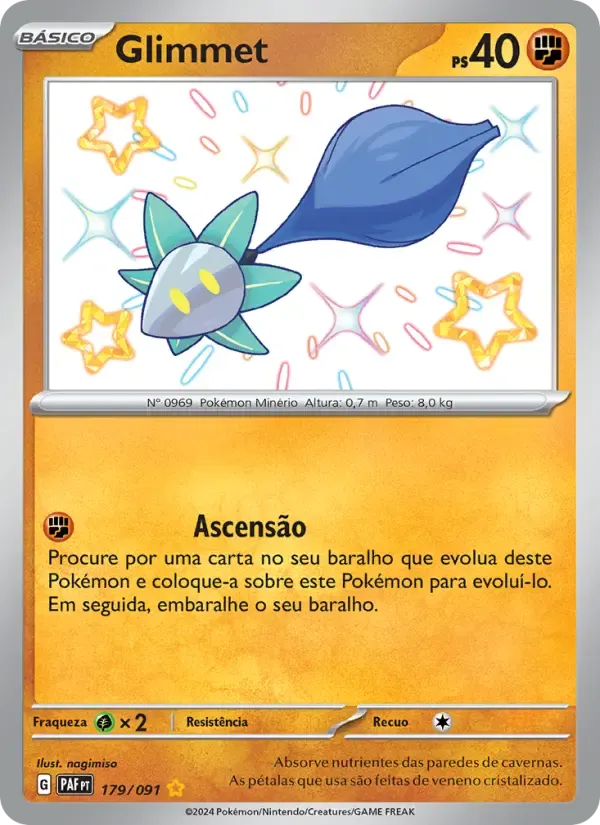 Glimmet — Destinos de Paldea 179 Portuguese Pokémon card