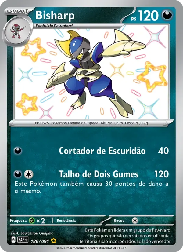 Bisharp — Destinos de Paldea 186 Portuguese Pokémon card