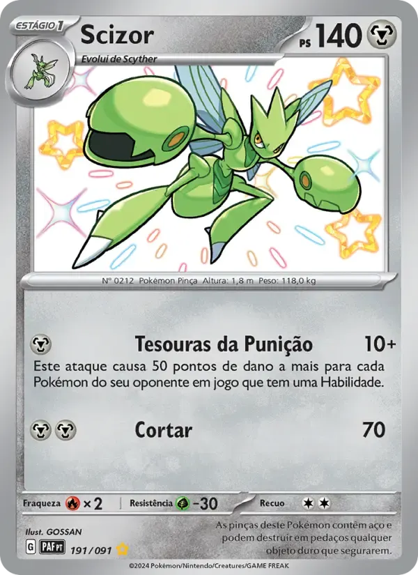 Scizor — Destinos de Paldea 191 Portuguese Pokémon card