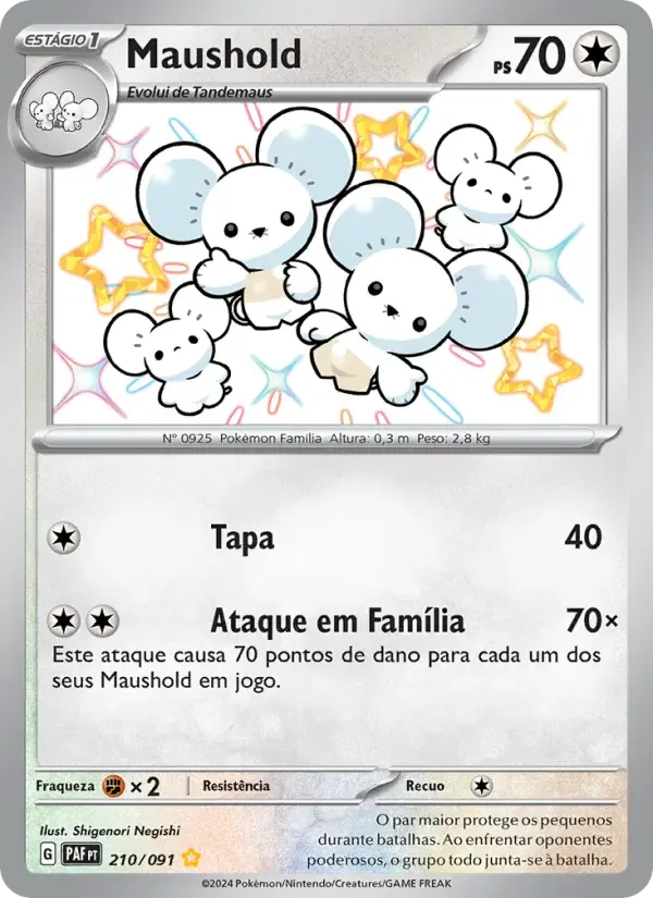 Maushold — Destinos de Paldea 210 Portuguese Pokémon card