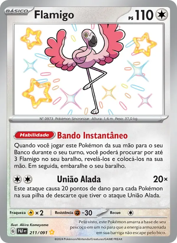 Flamigo — Destinos de Paldea 211 Portuguese Pokémon card