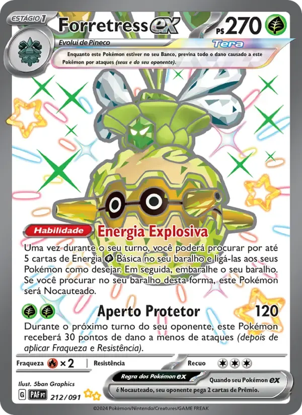 Forretress ex — Destinos de Paldea 212 Portuguese Pokémon card