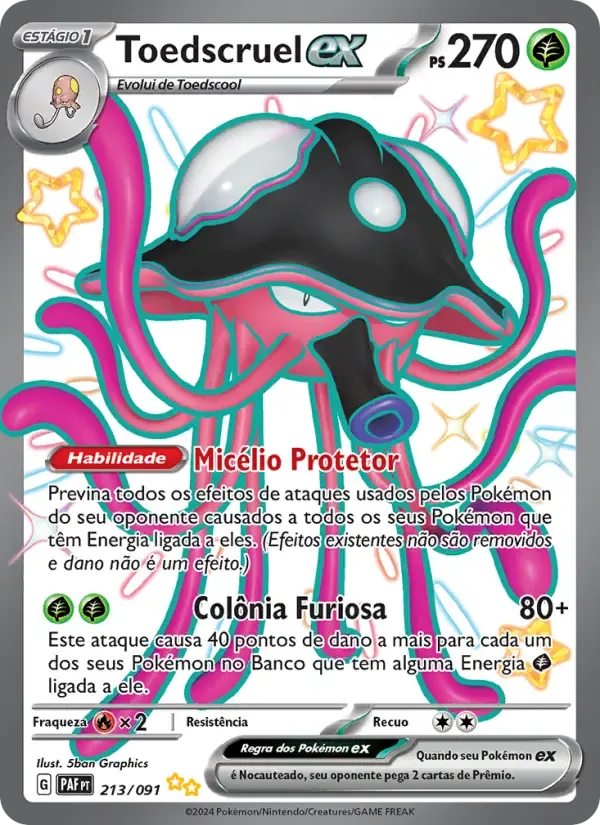 Toedscruel ex — Destinos de Paldea 213 Portuguese Pokémon card