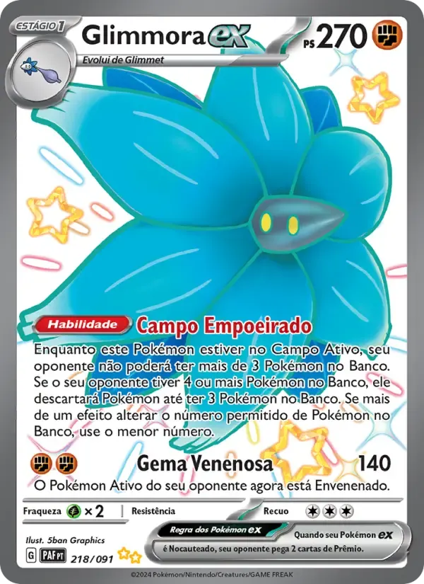 Glimmora ex — Destinos de Paldea 218 Portuguese Pokémon card